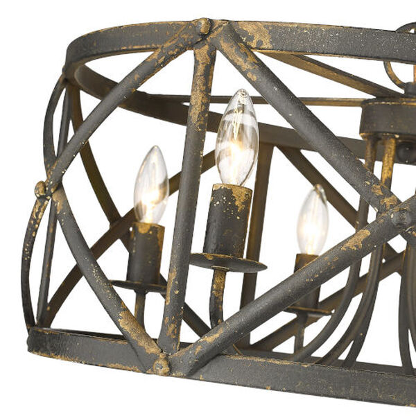 Alcott Antique Black Iron Six-Light Chandelier, image 4